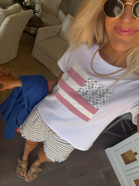 Coastal Cutie Striped Shorts // H. Grey *PREORDER*
